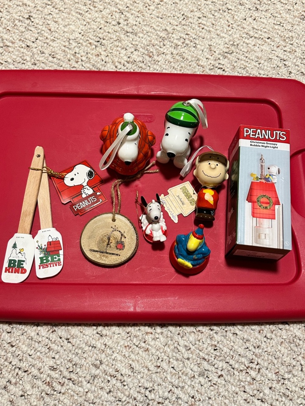 Lot of Christmas Snoopy Peanuts Items